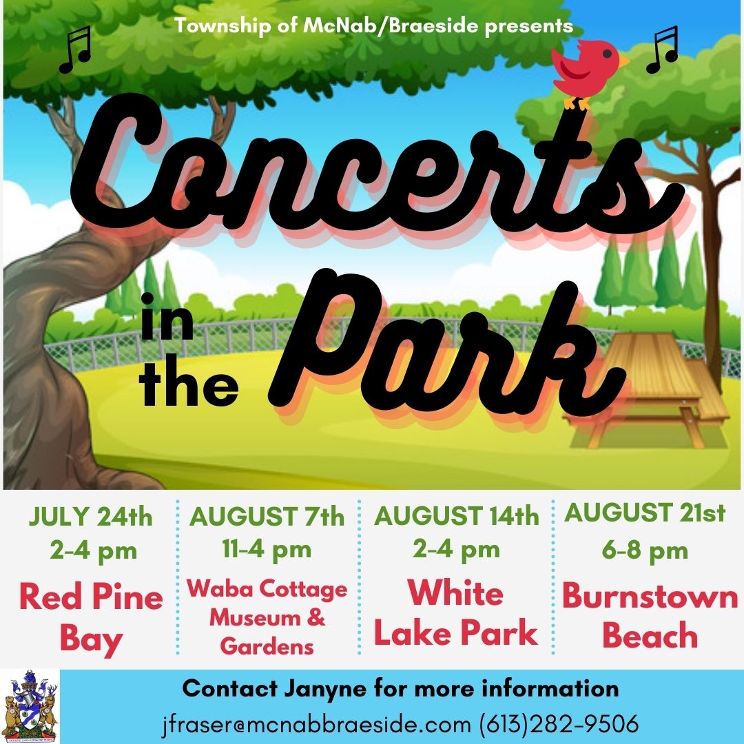 Concerts in the Park Events Live Here Township of McNab/Braeside